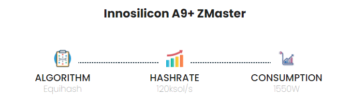 Innosilicon A9+ ZMaster 120Ksols Equihash Miner-1